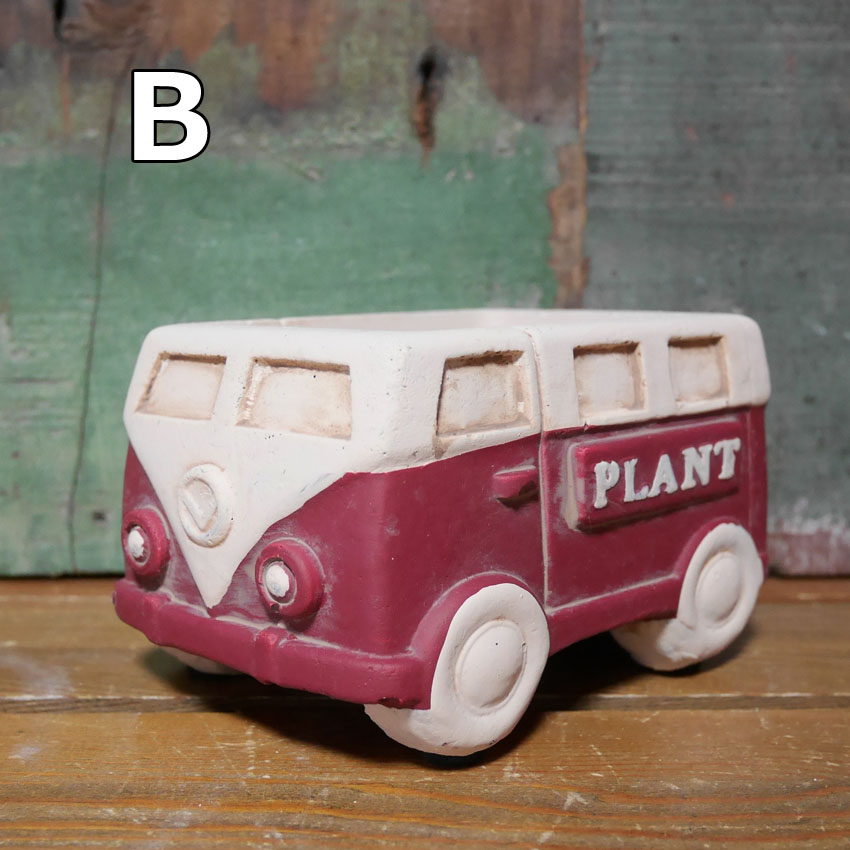クラシックカーポット バス ガーデニング プランター CLASIC CAR MINI 鉢 グリーンポット ガーデニング雑貨の画像