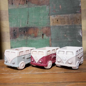 クラシックカーポット バス ガーデニング プランター CLASIC CAR MINI 鉢 グリーンポット ガーデニング雑貨の画像