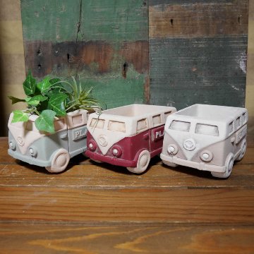 クラシックカーポット バス ガーデニング プランター CLASIC CAR MINI 鉢 グリーンポット ガーデニング雑貨の画像