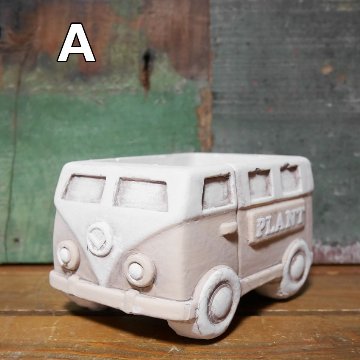 クラシックカーポット バス ガーデニング プランター CLASIC CAR MINI 鉢 グリーンポット ガーデニング雑貨の画像