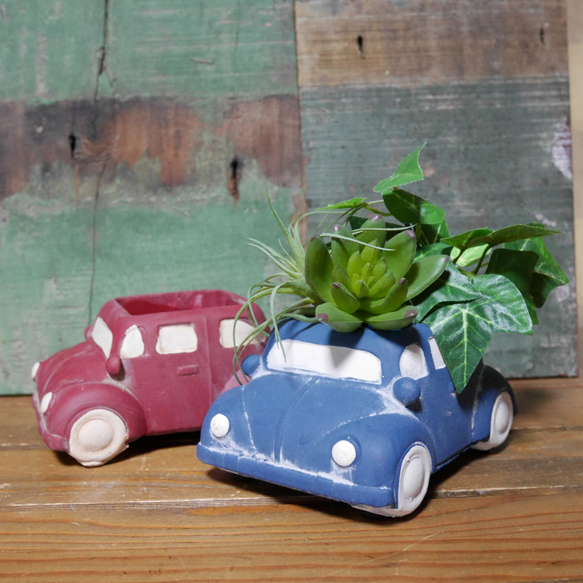クラシックカーポット ミニ ビートル ガーデニング プランター CLASIC CAR MINI 鉢 グリーンポット ガーデニング雑貨の画像