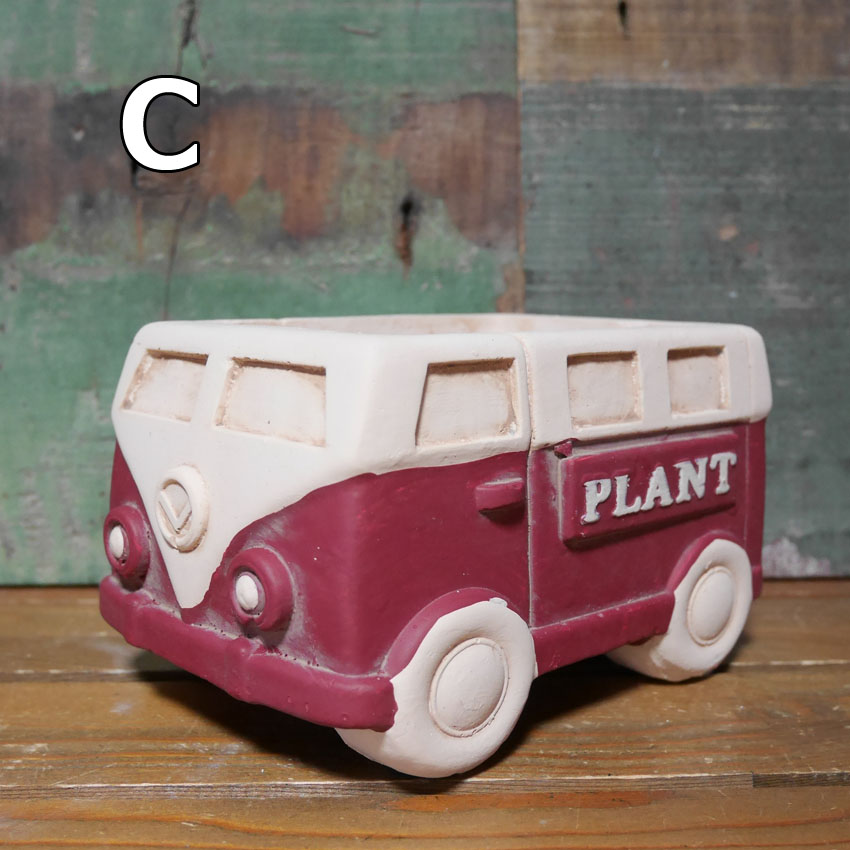 クラシックカーポット バス Lサイズ ガーデニング プランター CLASIC CAR 鉢 グリーンポット ガーデニング雑貨の画像