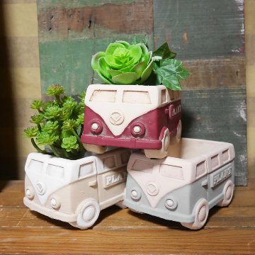 クラシックカーポット バス Lサイズ ガーデニング プランター CLASIC CAR 鉢 グリーンポット ガーデニング雑貨の画像