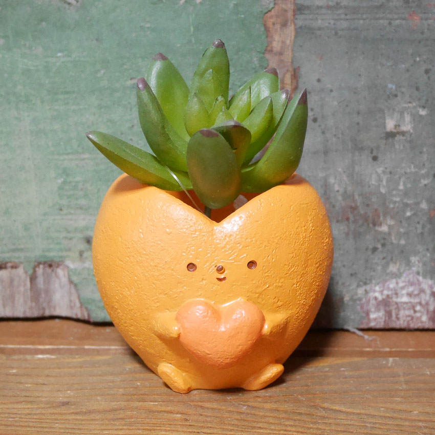 ハート ポット LITTLE RESIN POT リトルレジンポット グリーンポット ガーデニング雑貨の画像