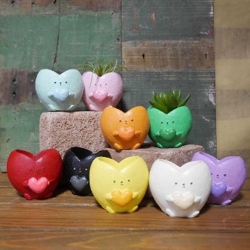 ハート ポット LITTLE RESIN POT リトルレジンポット グリーンポット ガーデニング雑貨の画像