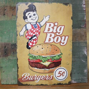 Big Boy アメリカン サインボード A4 インテリア ビッグボーイ ビンテージ  メタルプレート  アメリカン雑貨の画像