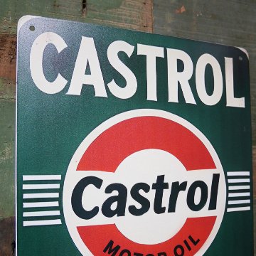 アメリカンサインボード カストロール インテリア オイルメーカー　ガレージインテリア A4ブリキ看板  アメリカン雑貨の画像