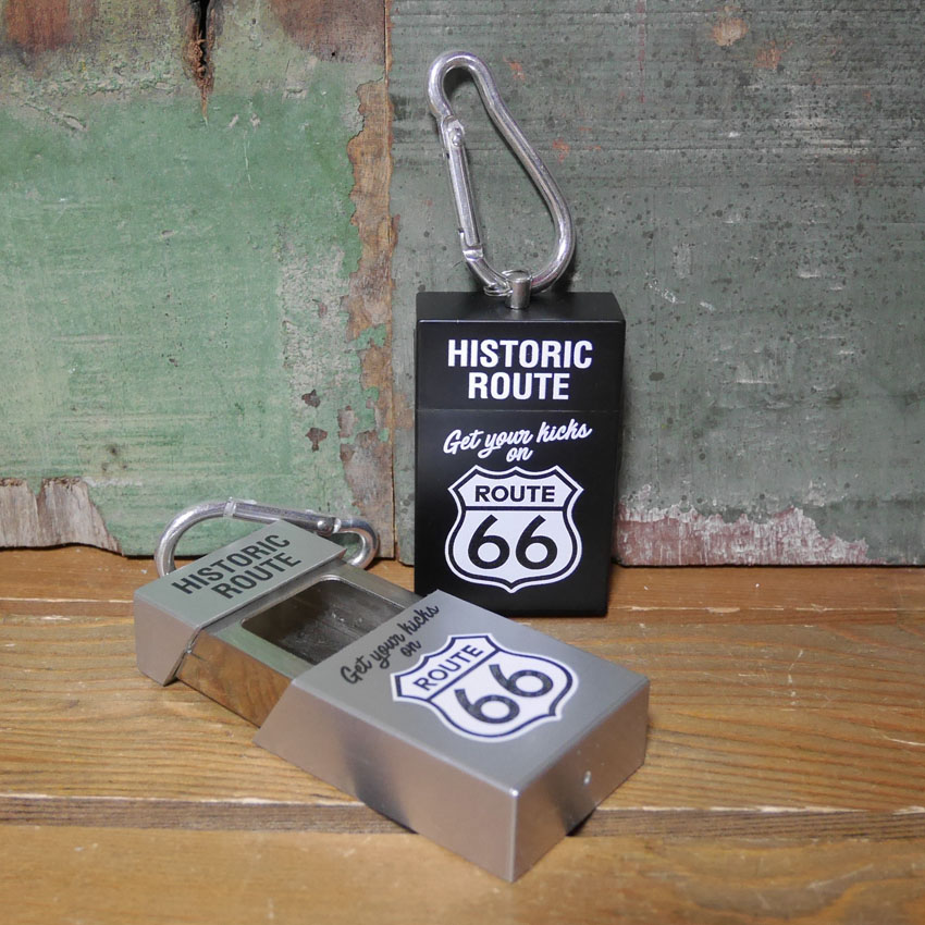 タバコ箱型 携帯灰皿 キーホルダー 灰皿 ルート66 ROUTE66　灰皿の画像