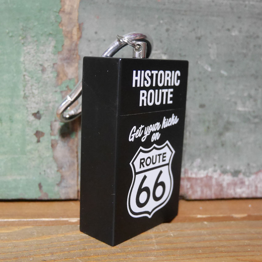 タバコ箱型 携帯灰皿 キーホルダー 灰皿 ルート66 ROUTE66　灰皿の画像