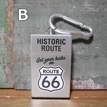 タバコ箱型 携帯灰皿 キーホルダー 灰皿 ルート66 ROUTE66　灰皿の画像
