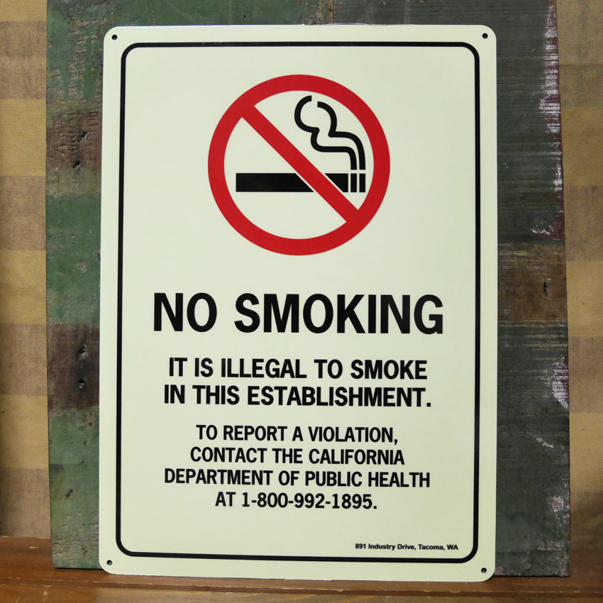 US SECURITY SIGN NO SMOKING 禁煙サインプレート 蓄光看板 インテリア セキュリティサイン  トラフィックサイン の画像