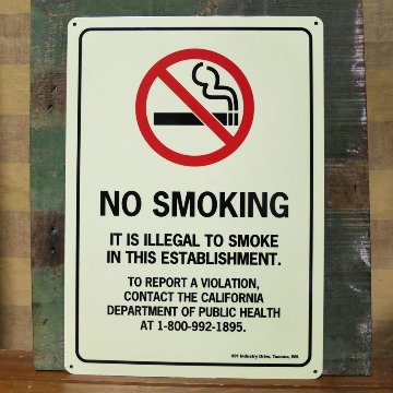 US SECURITY SIGN NO SMOKING 禁煙サインプレート 蓄光看板 インテリア セキュリティサイン  トラフィックサイン の画像