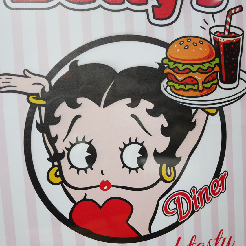 Betty Boop ティンサイン Betty's Dinner Fresh and Tasty ベティーブープ  アメリカン雑貨の画像