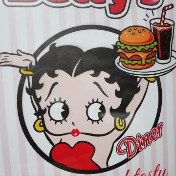 Betty Boop ティンサイン Betty's Dinner Fresh and Tasty ベティーブープ  アメリカン雑貨の画像