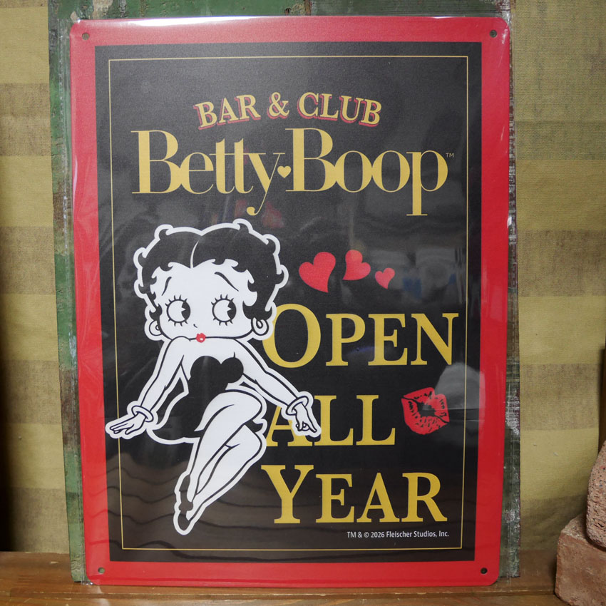 Betty Boop ティンサイン Betty's BAR & CLUB ベティーブープ  アメリカン雑貨の画像