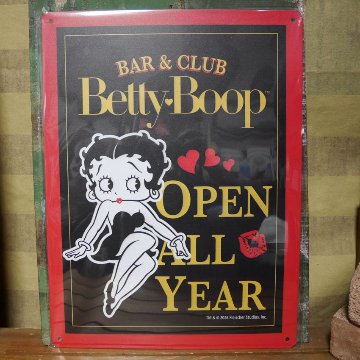 Betty Boop ティンサイン Betty's BAR & CLUB ベティーブープ  アメリカン雑貨の画像