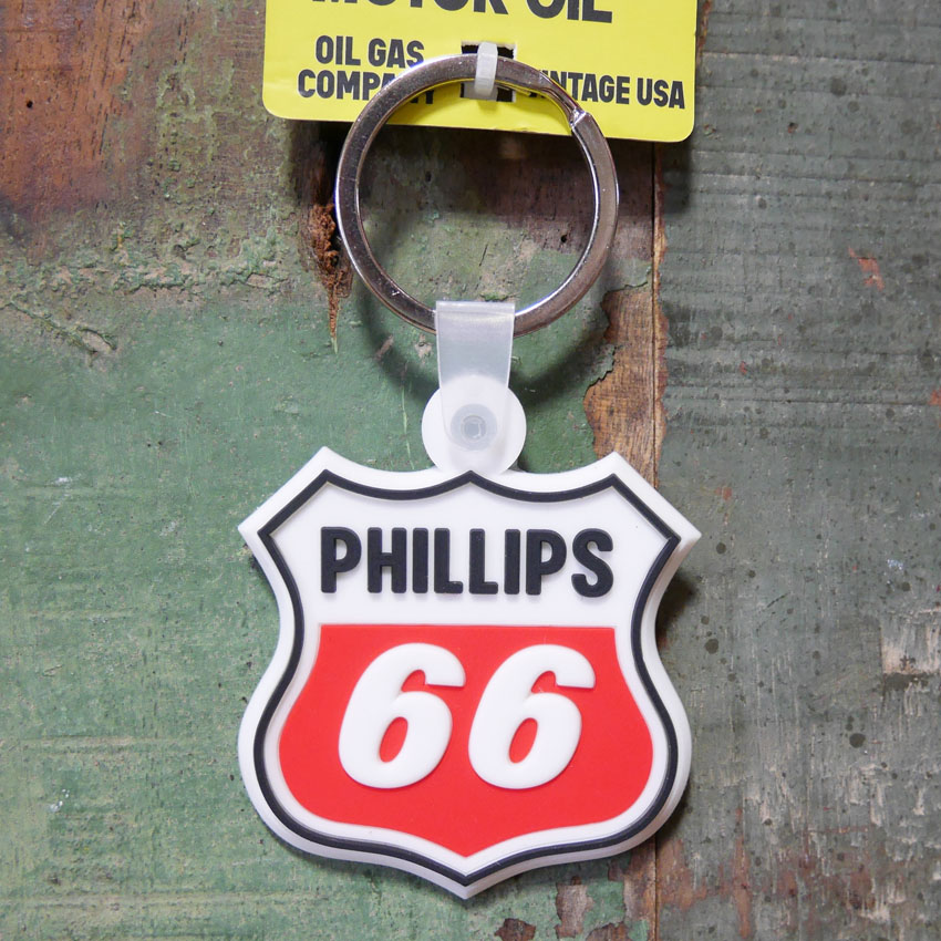 PHILLIPS66 キーホルダー USA KEYCHAIN OIL GAS COMPANY ネームタグ アメリカ オイル ガス カンパニー フィリップス66 ラバー キーリング アメリカン雑貨の画像