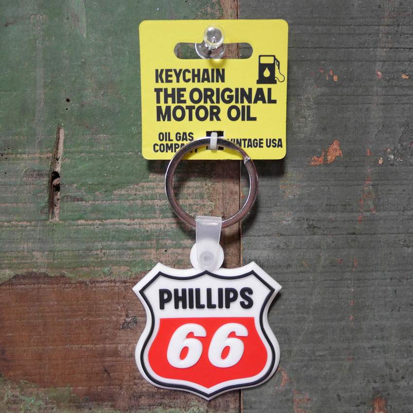 PHILLIPS66 キーホルダー USA KEYCHAIN OIL GAS COMPANY ネームタグ アメリカ オイル ガス カンパニー フィリップス66 ラバー キーリング アメリカン雑貨の画像