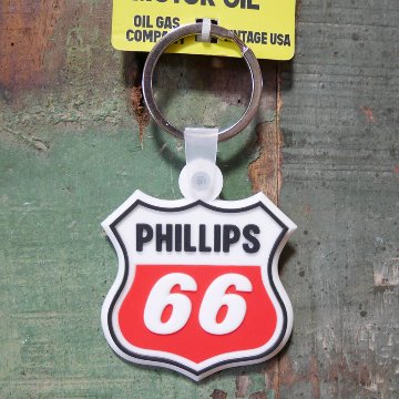 PHILLIPS66 キーホルダー USA KEYCHAIN OIL GAS COMPANY ネームタグ アメリカ オイル ガス カンパニー フィリップス66 ラバー キーリング アメリカン雑貨の画像