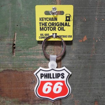 PHILLIPS66 キーホルダー USA KEYCHAIN OIL GAS COMPANY ネームタグ アメリカ オイル ガス カンパニー フィリップス66 ラバー キーリング アメリカン雑貨の画像