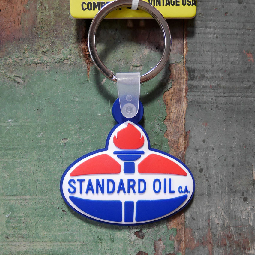スタンダードオイル キーホルダー USA KEYCHAIN OIL GAS COMPANY ネームタグ アメリカ オイル ガス カンパニー ラバー キーリング アメリカン雑貨の画像