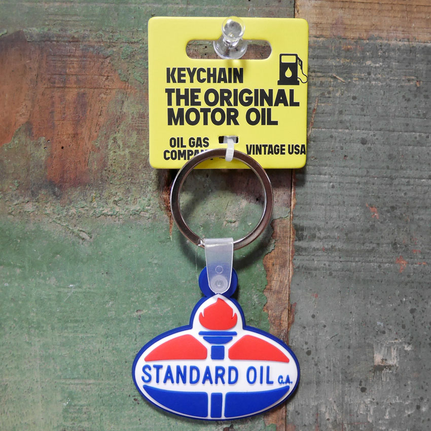スタンダードオイル キーホルダー USA KEYCHAIN OIL GAS COMPANY ネームタグ アメリカ オイル ガス カンパニー ラバー キーリング アメリカン雑貨の画像