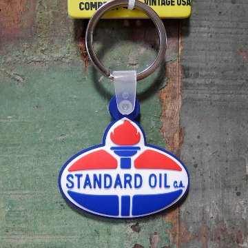 スタンダードオイル キーホルダー USA KEYCHAIN OIL GAS COMPANY ネームタグ アメリカ オイル ガス カンパニー ラバー キーリング アメリカン雑貨の画像