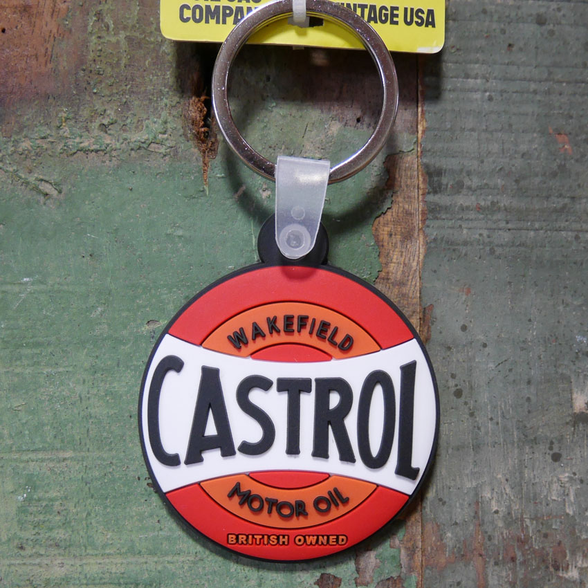 CASTROL キーホルダー USA KEYCHAIN OIL GAS COMPANY ネームタグ アメリカ オイル ガス カンパニー カストロール ラバー キーリング  アメリカン雑貨の画像