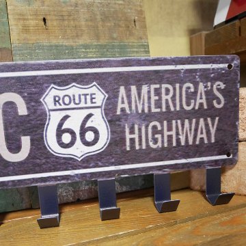 HISTORIC ROUTE66 アメリカン フックボード ルート66  壁掛け ウォールハンガー ガレージインテリア アメリカン雑貨の画像