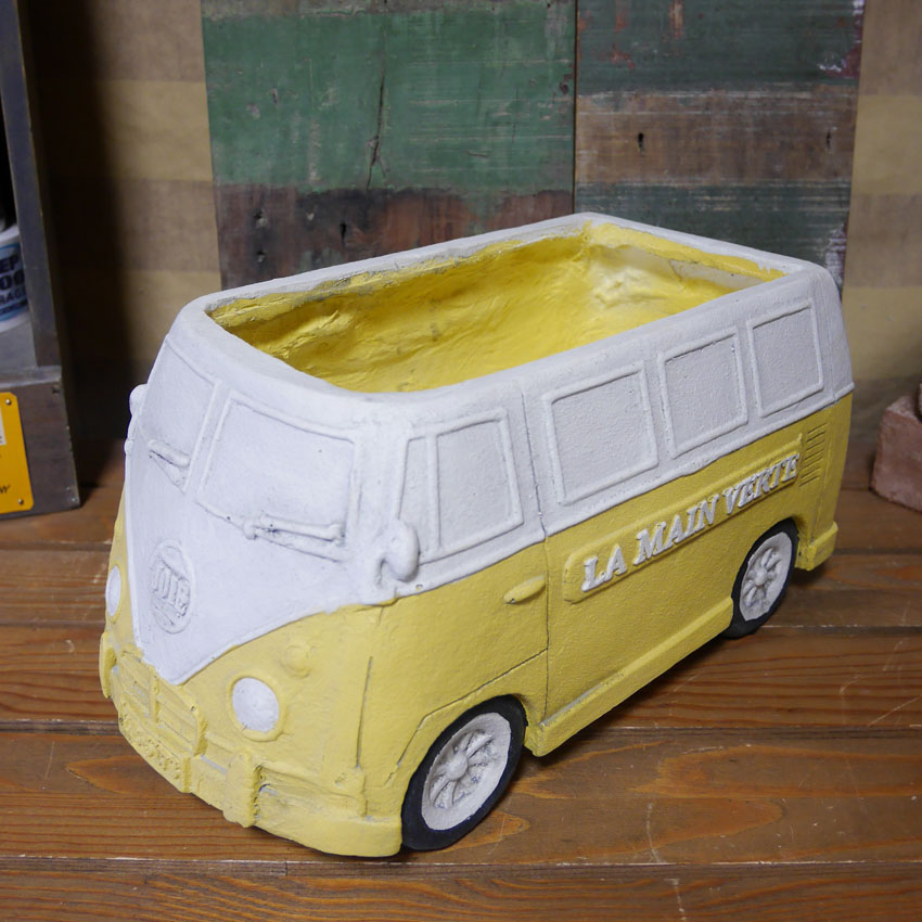 クラシックカーポット バス LLサイズ ガーデニング プランター CLASIC CAR  鉢 グリーンポット ガーデニング雑貨の画像