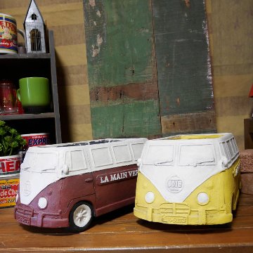 クラシックカーポット バス LLサイズ ガーデニング プランター CLASIC CAR  鉢 グリーンポット ガーデニング雑貨の画像