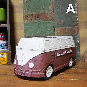 クラシックカーポット バス LLサイズ ガーデニング プランター CLASIC CAR  鉢 グリーンポット ガーデニング雑貨の画像