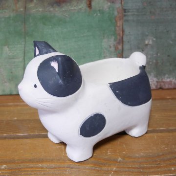 プランタンキャット インテリア ガーデニング プランター 猫 鉢 グリーンポット ガーデニング雑貨の画像