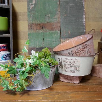 BOUQUET ブーケアレンジ Sサイズ ガーデニング 寄せ植え ブリキ プランター ガーデニング雑貨の画像