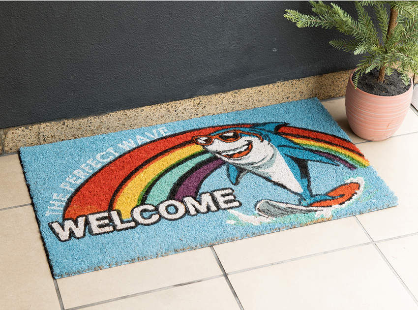 SHARK WELCOME Coir Door Mat コイヤーマット シャーク ウェルカム 玄関マット アメリカン雑貨の画像