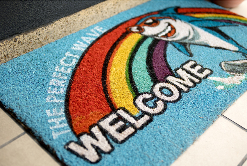 SHARK WELCOME Coir Door Mat コイヤーマット シャーク ウェルカム 玄関マット アメリカン雑貨の画像