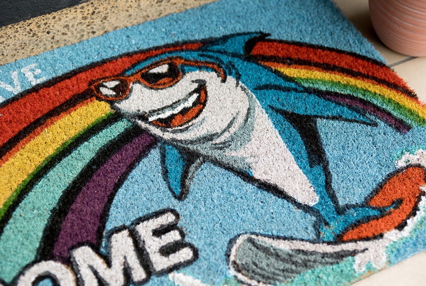 SHARK WELCOME Coir Door Mat コイヤーマット シャーク ウェルカム 玄関マット アメリカン雑貨の画像