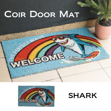 SHARK WELCOME Coir Door Mat コイヤーマット シャーク ウェルカム 玄関マット アメリカン雑貨の画像
