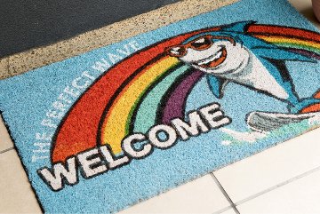 SHARK WELCOME Coir Door Mat コイヤーマット シャーク ウェルカム 玄関マット アメリカン雑貨の画像