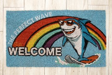 SHARK WELCOME Coir Door Mat コイヤーマット シャーク ウェルカム 玄関マット アメリカン雑貨の画像