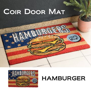 HAMBURGERS Coir Door Mat コイヤーマット ハンバーガー 玄関マット アメリカン雑貨の画像