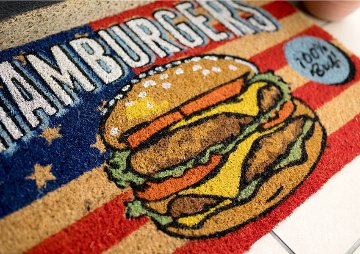 HAMBURGERS Coir Door Mat コイヤーマット ハンバーガー 玄関マット アメリカン雑貨の画像