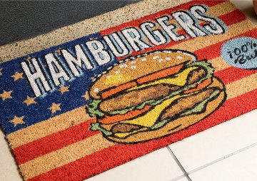 HAMBURGERS Coir Door Mat コイヤーマット ハンバーガー 玄関マット アメリカン雑貨の画像