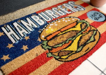 HAMBURGERS Coir Door Mat コイヤーマット ハンバーガー 玄関マット アメリカン雑貨の画像