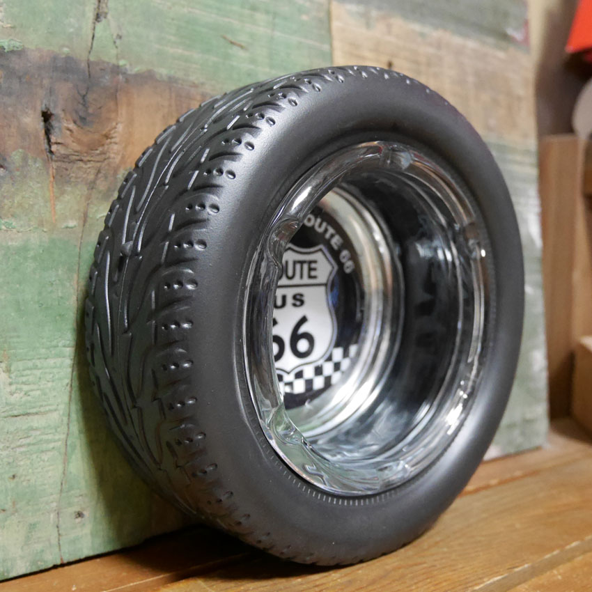 ROUTE66 タイヤアッシュトレイ 卓上灰皿 ルート66 TIRE ASHTRAY アメリカン雑貨の画像