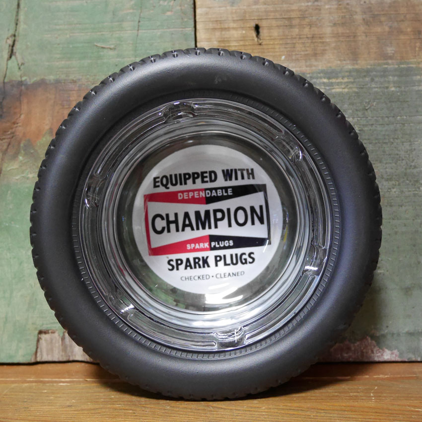 CHAMPION タイヤアッシュトレイ 卓上灰皿 チャンピオン PLUG TIRE ASHTRAYアメリカン雑貨の画像