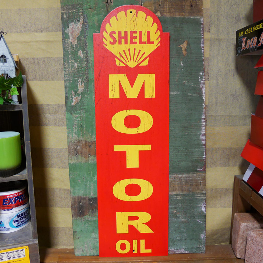 シェルオイル USA SIGN アメリカンサインボード MOTOR SHELL インテリア ブリキ看板 アメリカン雑貨の画像
