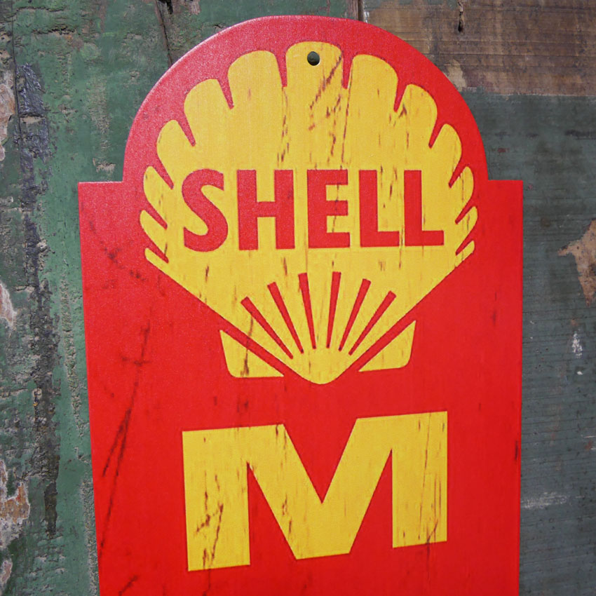 シェルオイル USA SIGN アメリカンサインボード MOTOR SHELL インテリア ブリキ看板 アメリカン雑貨の画像