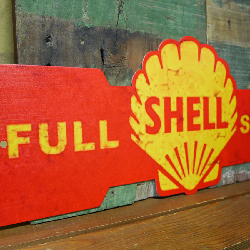 シェルオイル USA SIGN 矢印看板 MOTOR SHELL インテリア ブリキ看板 アメリカン雑貨の画像
