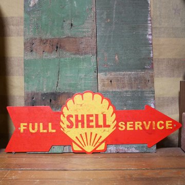 シェルオイル USA SIGN 矢印看板 MOTOR SHELL インテリア ブリキ看板 アメリカン雑貨の画像